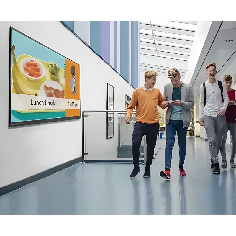 Boxlight Clevertouch Max 2 Interactive Display - Landscape Hall Way View 4 Boys Walking