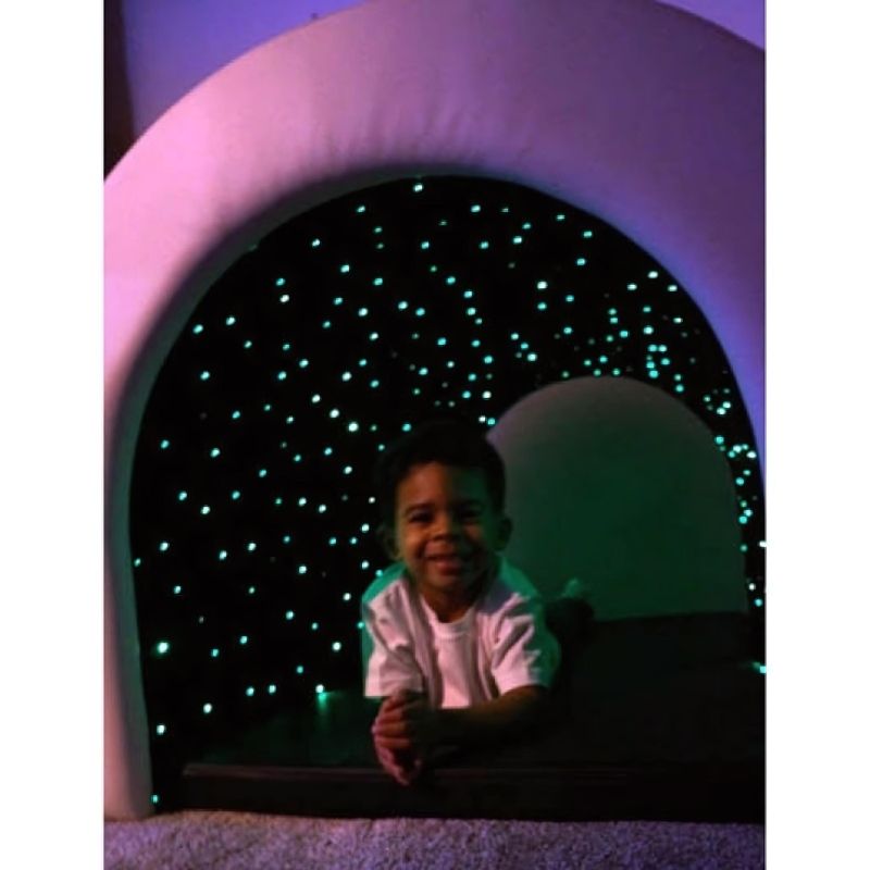 Experia Fiber Optic Tranquility Tunnel - Front View Boy Play Inside Tunnel