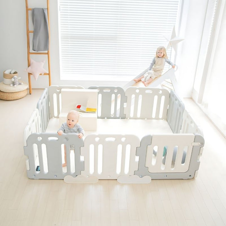 Ggumbi Lucky Star Clean Bumper Play Room - Ivory - Extra Large - Landscape View Collaboration Active Play Indoor