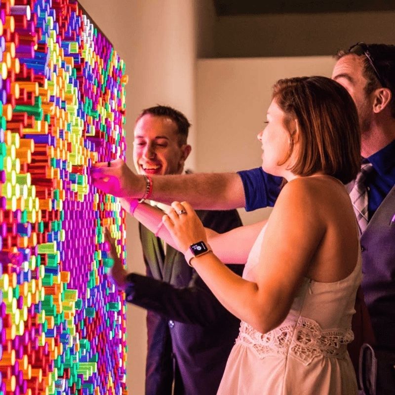 LiteZilla Giant Lite Brite - Landscape View Three Adults Playing