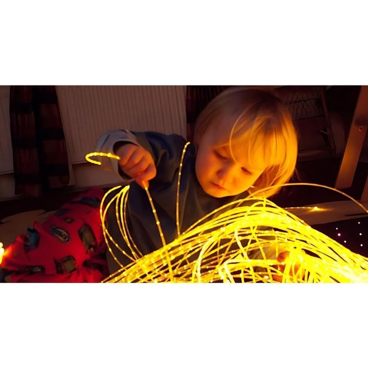 Micro LED 4000 With Fibre Optic Spray Harness - Light Source & Remote Included - Child Active Playing Yellow Light