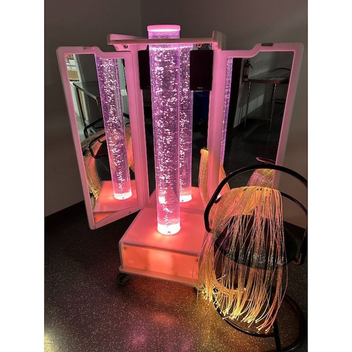 AHS Relaxation Mirrored Bubble Rover - Medical Grade - Corner View Completer Set Pink Light Orange Fiber