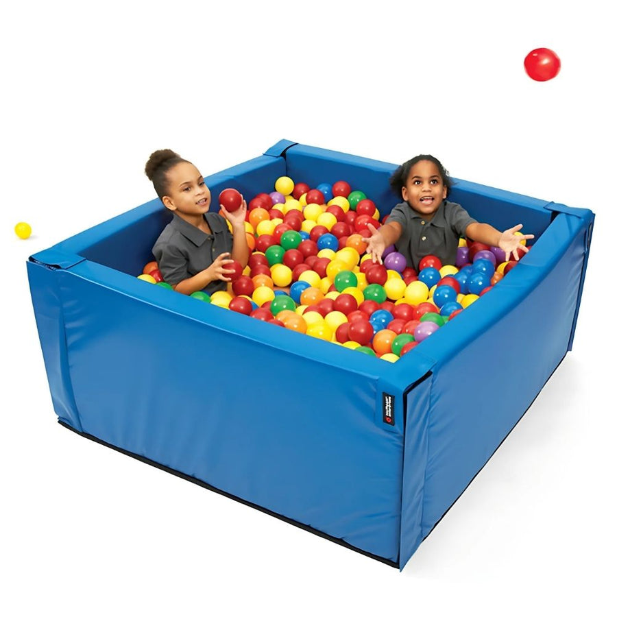 SouthpawMiniCrashPit_Blue- in details two kids playing in the pit