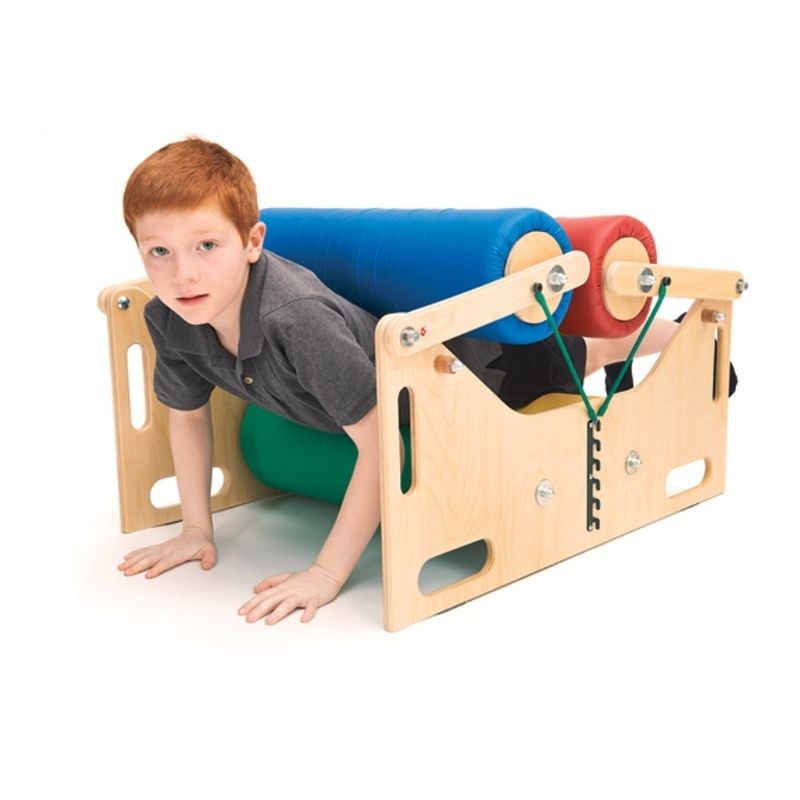 SouthpawSteamrollerDeluxe-a boy actively playing with the Steamroller Deluxe