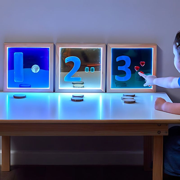 TTS Light Up Hand Held Mirrors 3pk - Front View Numbers