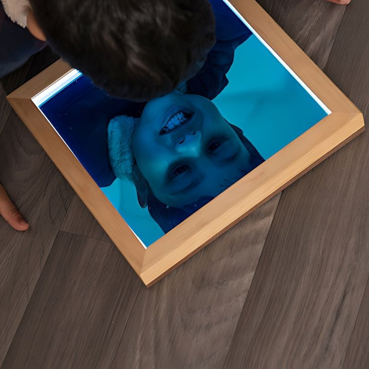 TTS Light Up Hand Held Mirrors 3pk - Top View Boy Shows Teeth