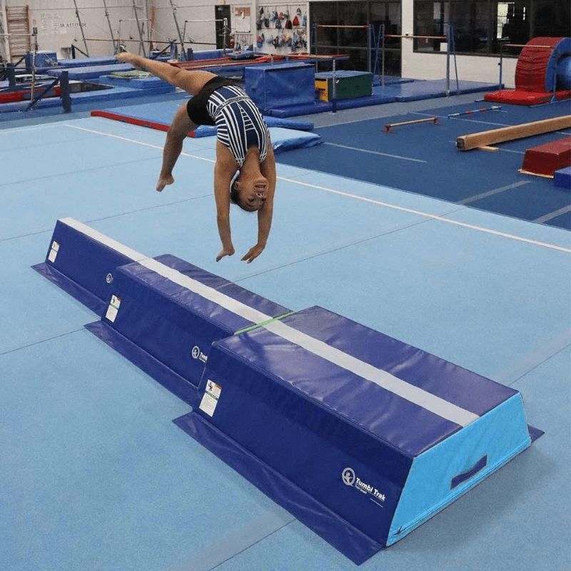 Tumbl Trak Pyramid Beam Blocks -  Landscape Vew Active Girl Back Flip