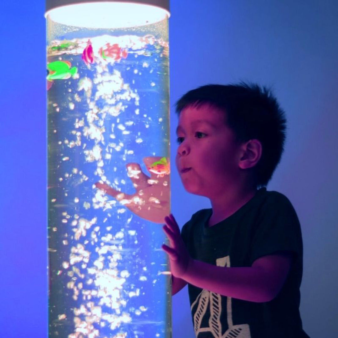 Bubble Tube Collection Close Up with Child