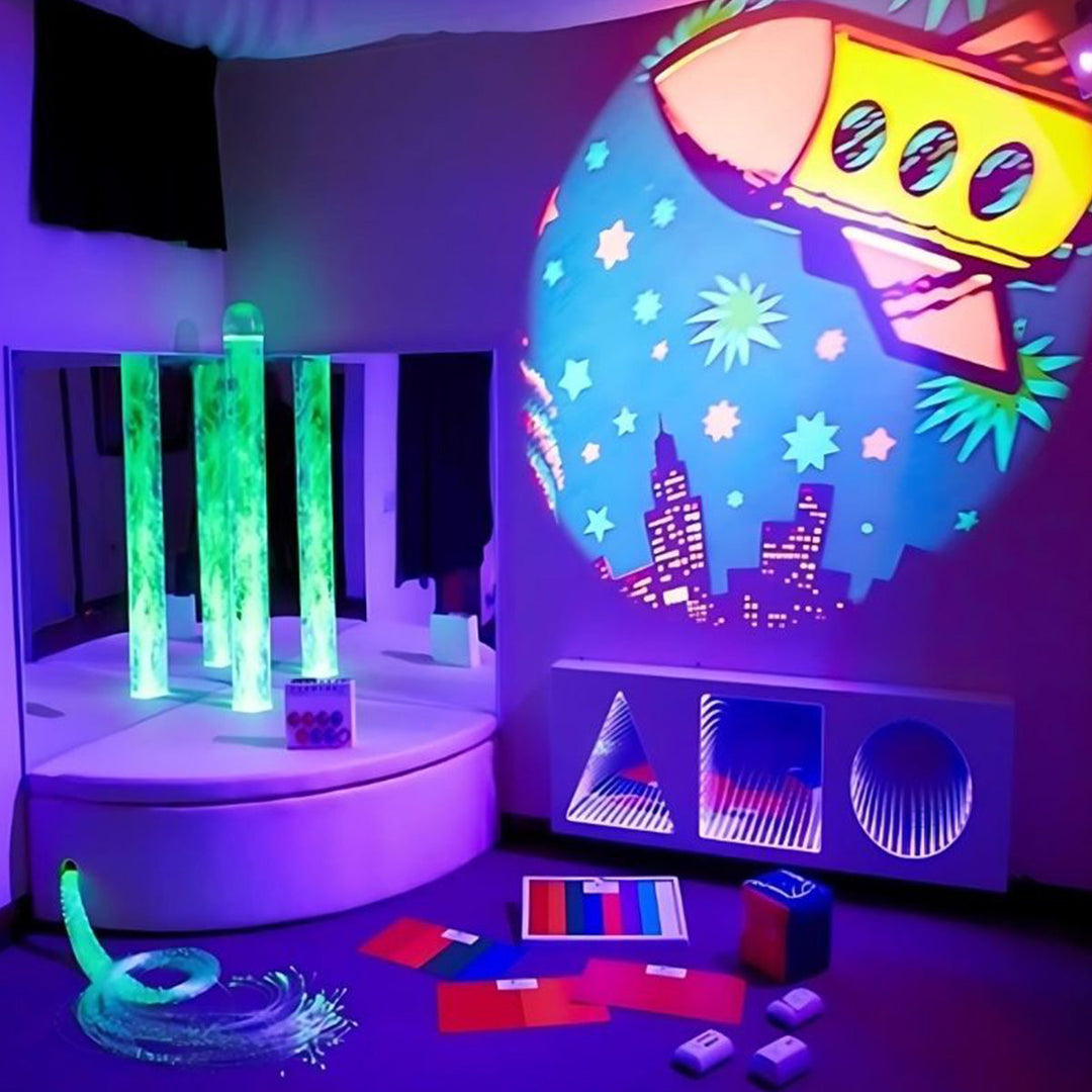 Sensory Rooms Collection Vibrant Sensory Room with Projector and blue hue