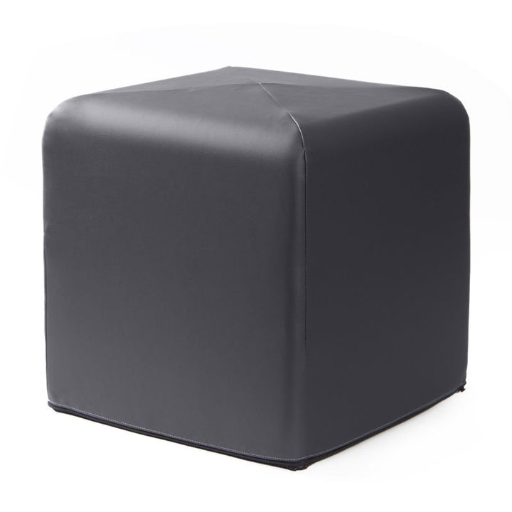 Jaxx Monroe 18in foam ottoman in black vinyl, flexible seating for classrooms and home