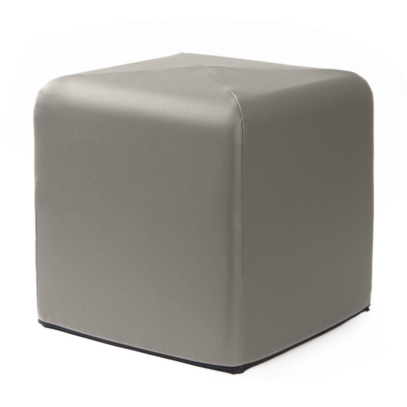 Jaxx Monroe 18in foam ottoman in charcoal vinyl, flexible seating for classrooms and home