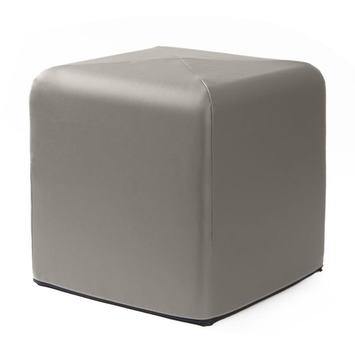 Jaxx Monroe 18in foam ottoman in charcoal vinyl, flexible seating for classrooms and home