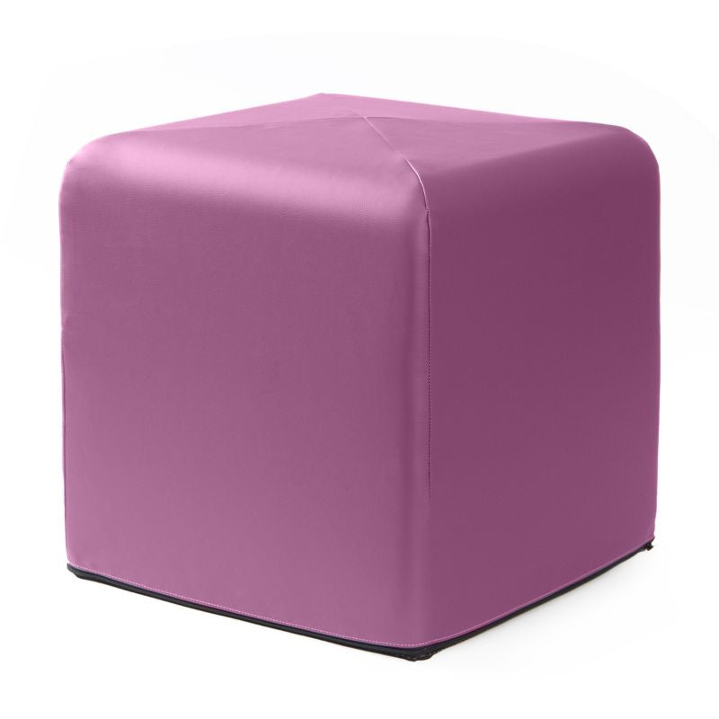 Jaxx Monroe 18in foam ottoman in purple vinyl, flexible seating for classrooms and home