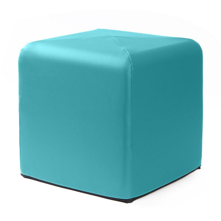 Jaxx Monroe 18in foam ottoman in teal vinyl, flexible seating for classrooms and home