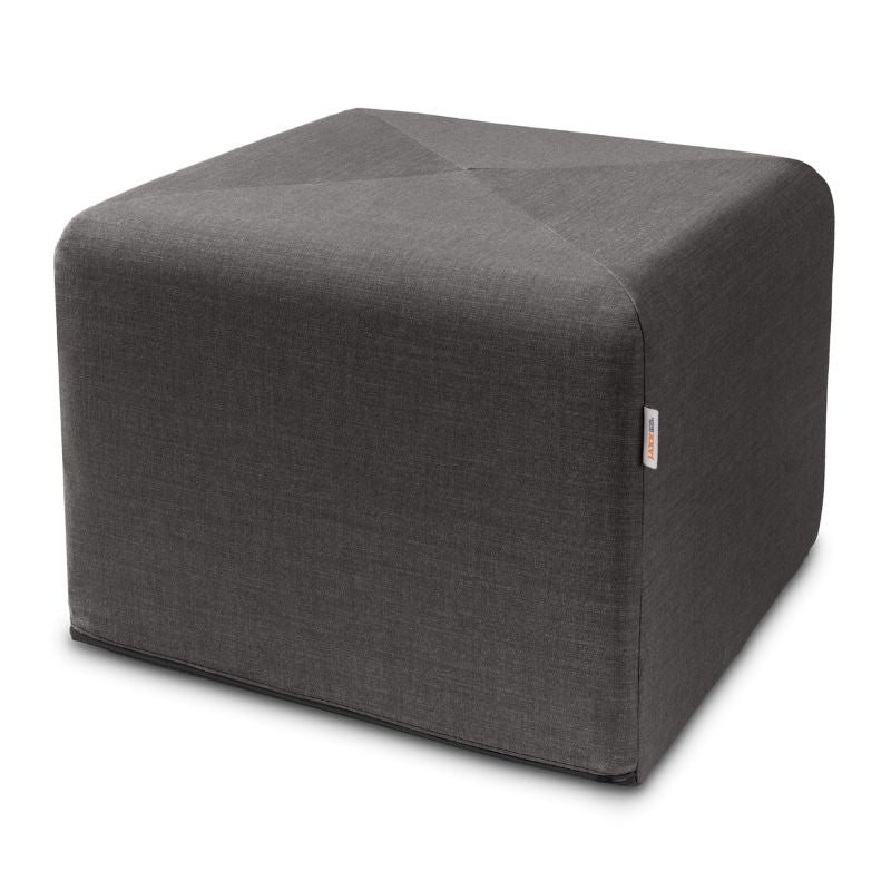 Jaxx Monroe 24in foam ottoman in charcoal performance fabric, flexible seating for classrooms and home