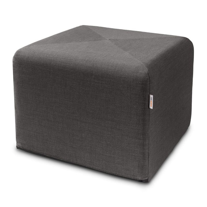 Jaxx Monroe 24in foam ottoman in charcoal performance fabric, flexible seating for classrooms and home