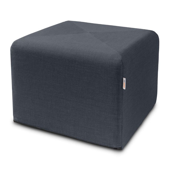 Jaxx Monroe 24in foam ottoman in denim performance fabric, flexible seating for classrooms and home