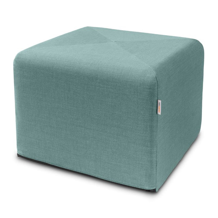 Jaxx Monroe 24in foam ottoman in lagoon performance fabric, flexible seating for classrooms and home