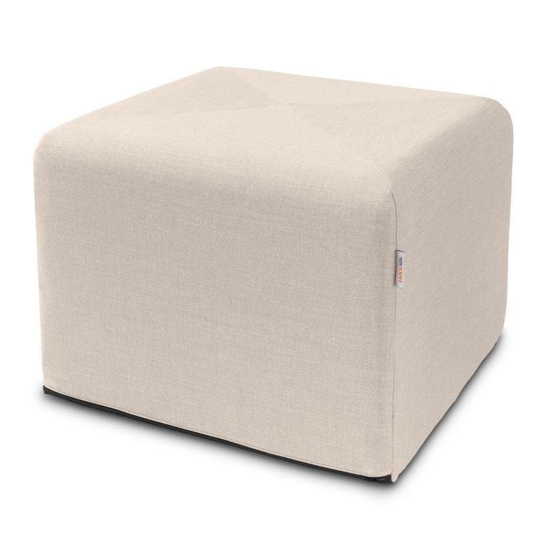 Jaxx Monroe 24in foam ottoman in mist grey performance fabric, flexible seating for classrooms and home