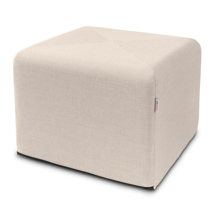 Jaxx Monroe 24in foam ottoman in mist grey performance fabric, flexible seating for classrooms and home