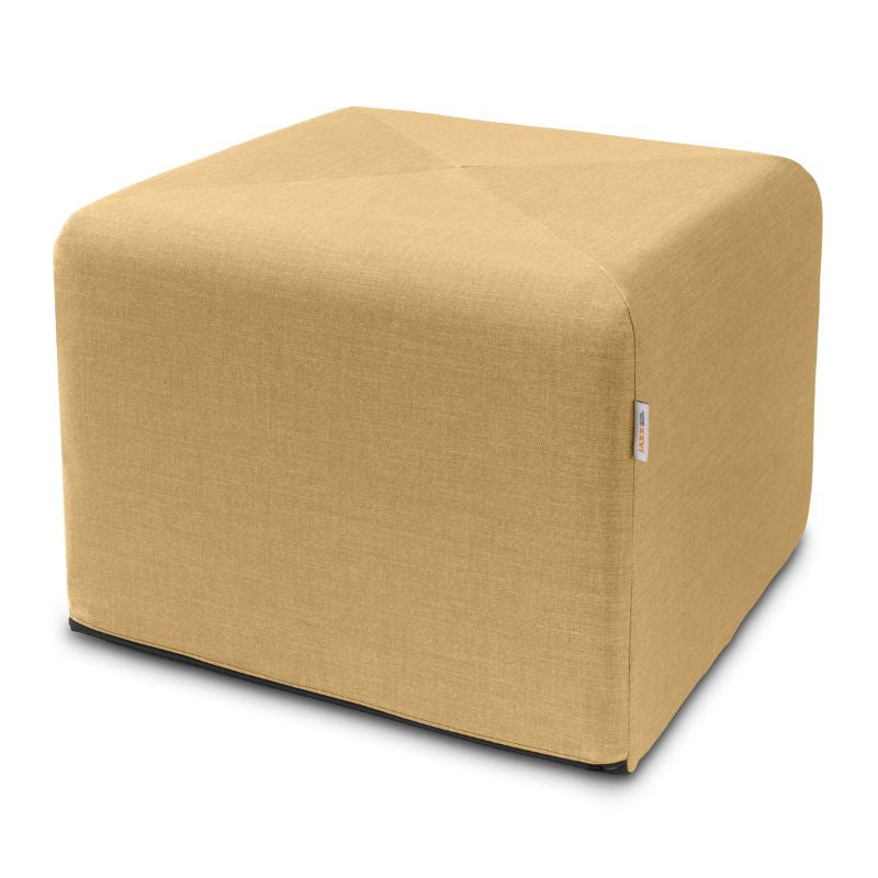 Jaxx Monroe 24in foam ottoman in wheat gold performance fabric, flexible seating for classrooms and home