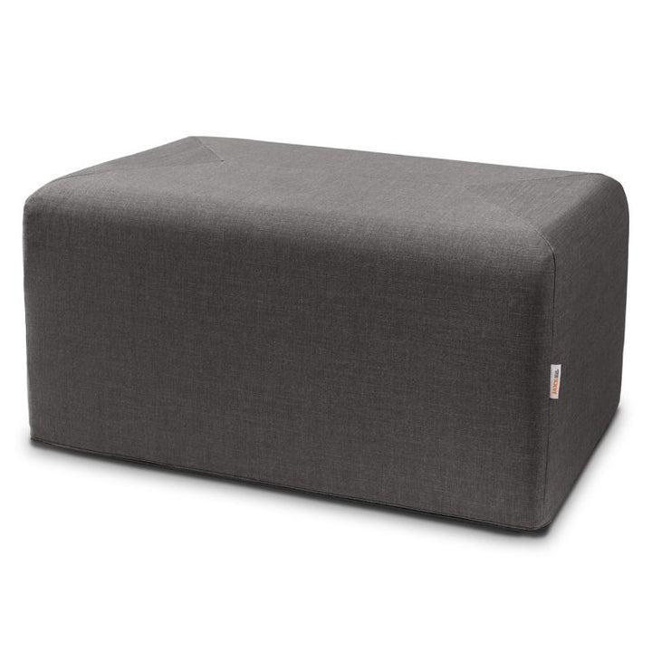 Jaxx Monroe 36in rectangular foam ottoman in charcoal performance fabric, flexible seating and coffee table for classrooms and home