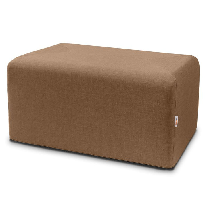 Jaxx Monroe 36in rectangular foam ottoman in earth brown performance fabric, flexible seating and coffee table for classrooms and home