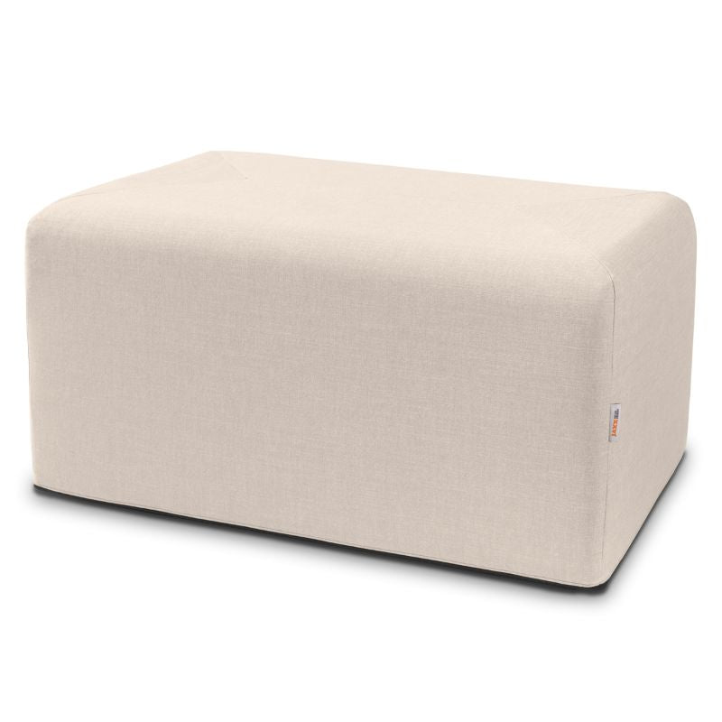 Jaxx Monroe 36in rectangular foam ottoman in lagoon performance fabric, flexible seating and coffee table for classrooms and home