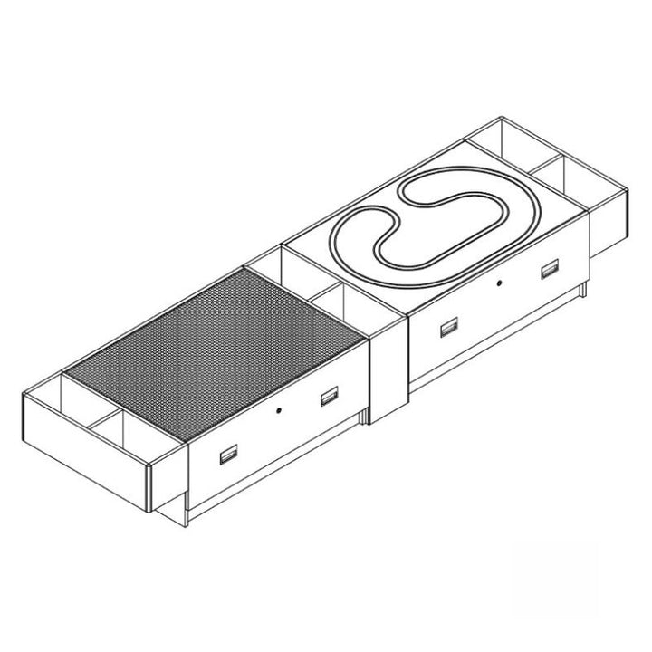 3branch Double Discovery Table - Lego & Train Variant In Sketch
