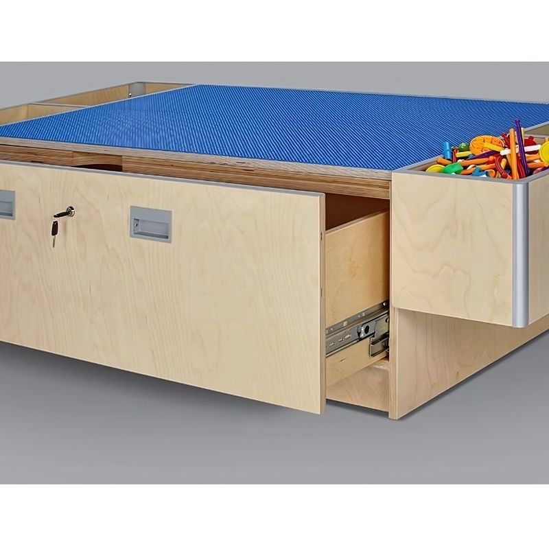 3branch Double Discovery Table - Landscape View Open Drawer
