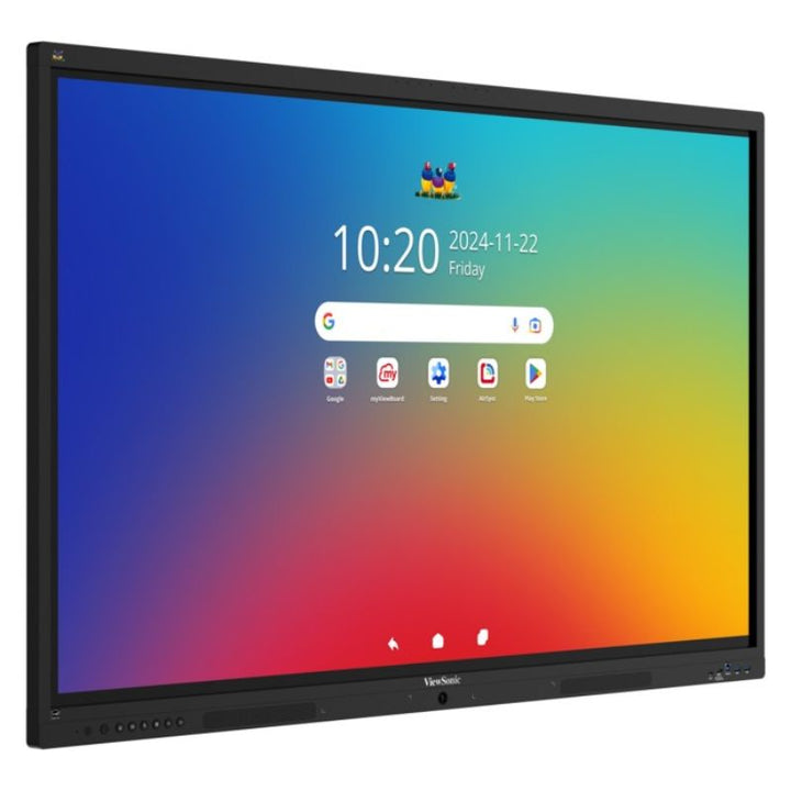 ViewSonic IFP5541 55 inch interactive display angled to show the touchscreen for meeting and therapy spaces
