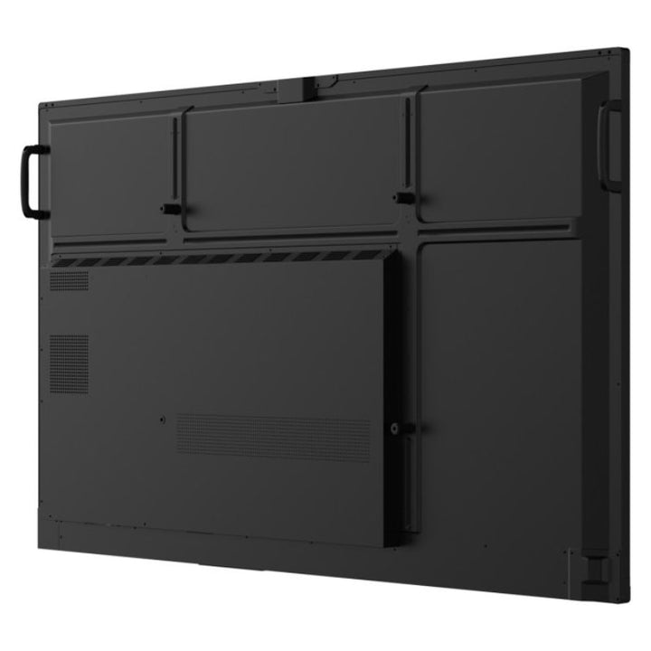 ViewSonic IFP5541 55 inch interactive display rear panel viewed from an angle, showing side connections