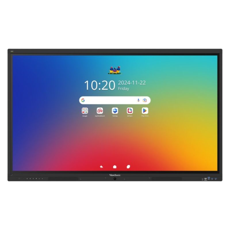 ViewSonic IFP5541 55 inch interactive display shown straight on with the ViewBoard homescreen active
