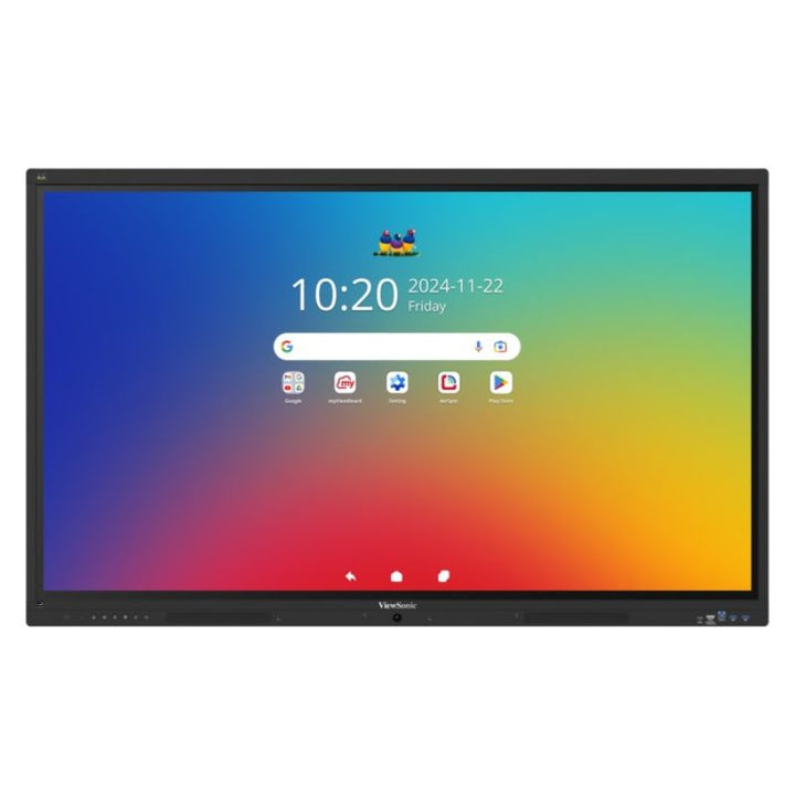 ViewSonic IFP5541 55 inch interactive display shown straight on with the ViewBoard homescreen active