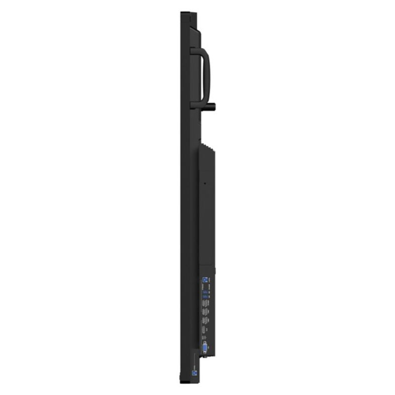 Side profile of the ViewSonic IFP5541 interactive display showing the slim panel depth and side ports