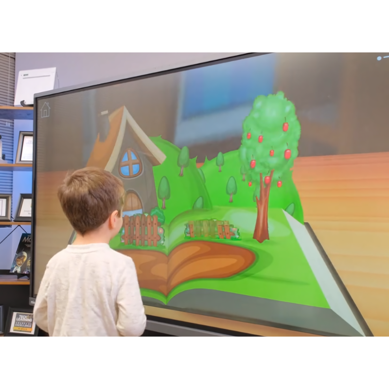 Boxlight MIMIOPro 4 Interactive Display 4K Child Infroint of Display