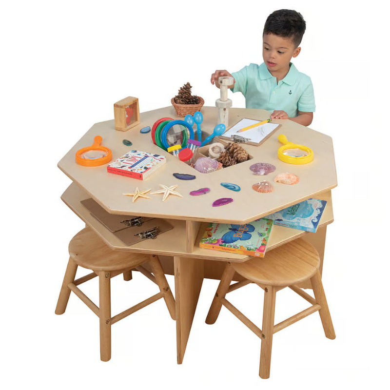 Constructive Playthings Discovery Table with 4 Classroom Stools Chhild Active Play Third View