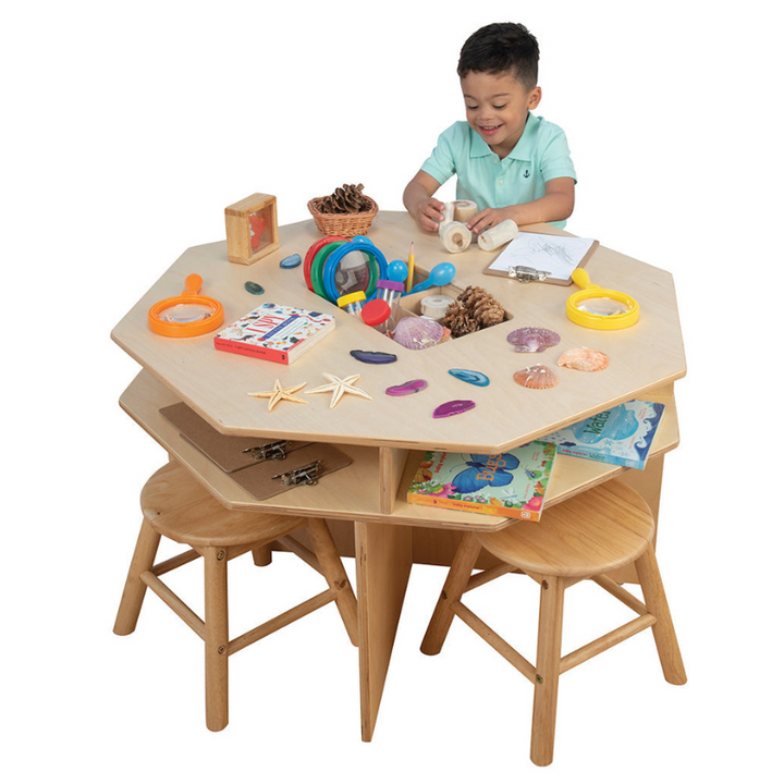 Constructive Playthings Discovery Table with 4 Classroom Stools Child Active Play Second View