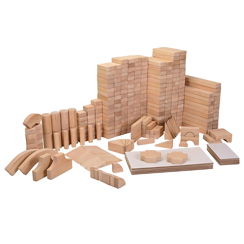 Constructive Playthings Jumbo School Unit Block Set 322 Blocks Clean Landscape View