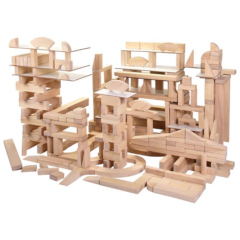 Constructive Playthings Jumbo School Unit Block Set 322 Blocks Landscape Building View