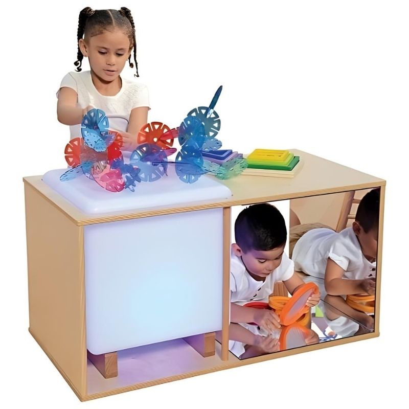 Constructive Playthings Ultimate Light Studio with Portable LED Light Cube -Two Child Active Play
