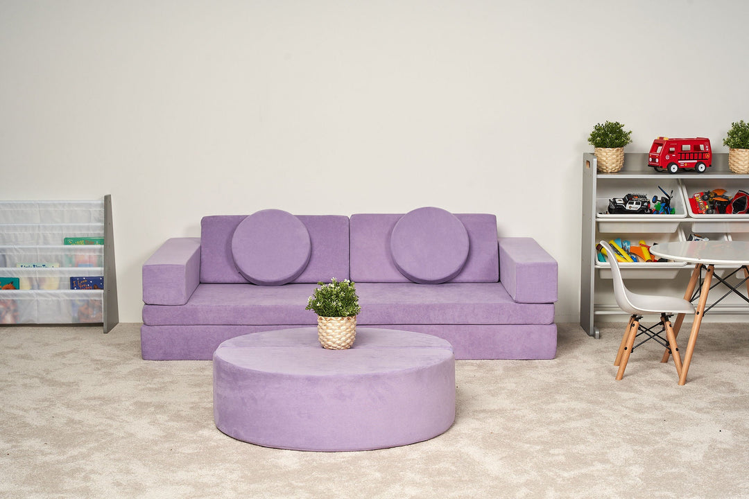 Kiddie Couch orchid purple living room view
