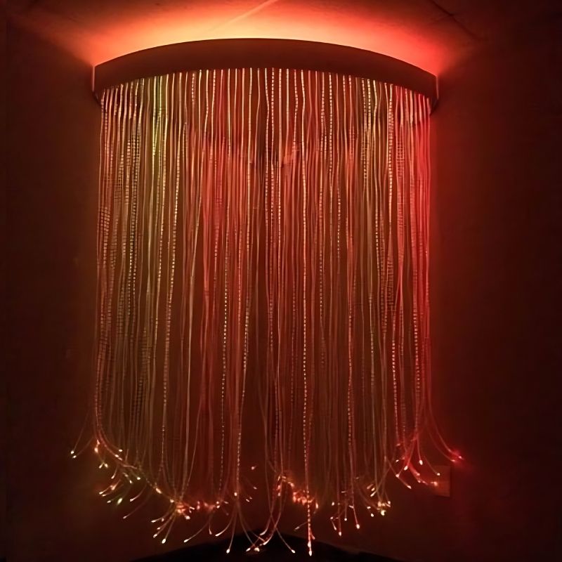 Experia Fibre Optic Sensory Corner Shower - Corner View Red Light
