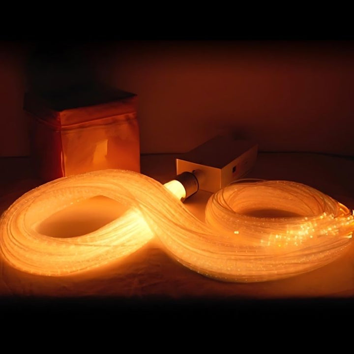 Experia IRiS LED Fiber Optic Bundle w/ Qube - Close Up View Orange Light
