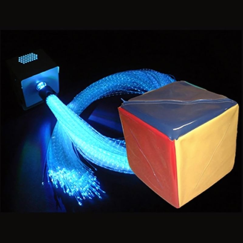 Experia IRiS LED Fiber Optic Bundle w/ Qube - Top Close Up View Blue Light
