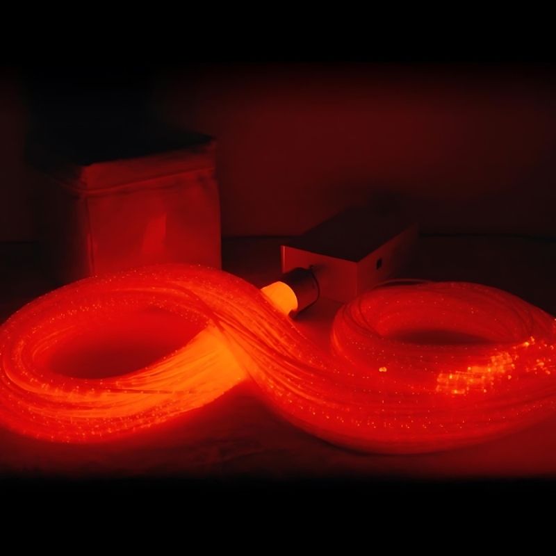 Experia IRiS LED Fiber Optic Bundle w/ Qube - Close Up View Red Light