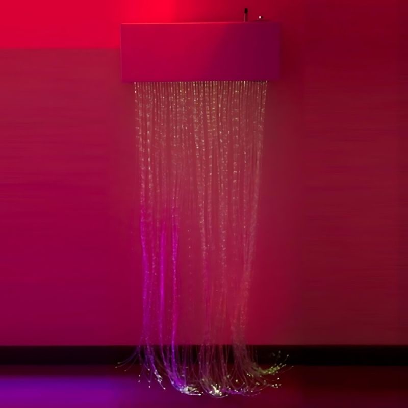 Experia LED Fiber Optic Wall Cascade - Front View Reddish Light