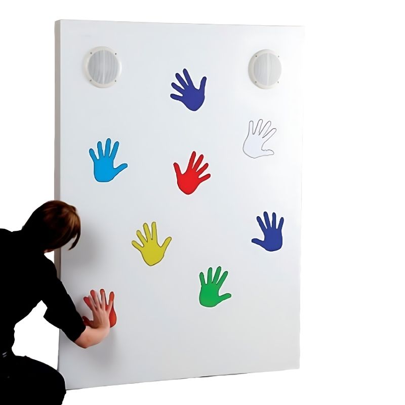 Experia Sound Wall - Front View Adult Touching the Palm