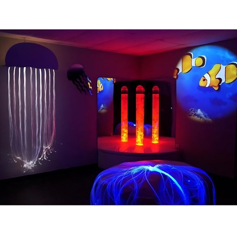 Experia Calming Underwater Adventure Room -  Landscape View Tubes In Red Light
