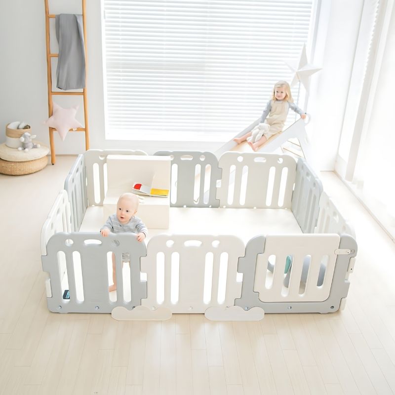Ggumbi Lucky Star Clean Bumper Play Room - Ivory - Extra Large - Landscape View Collaboration Active Play Indoor
